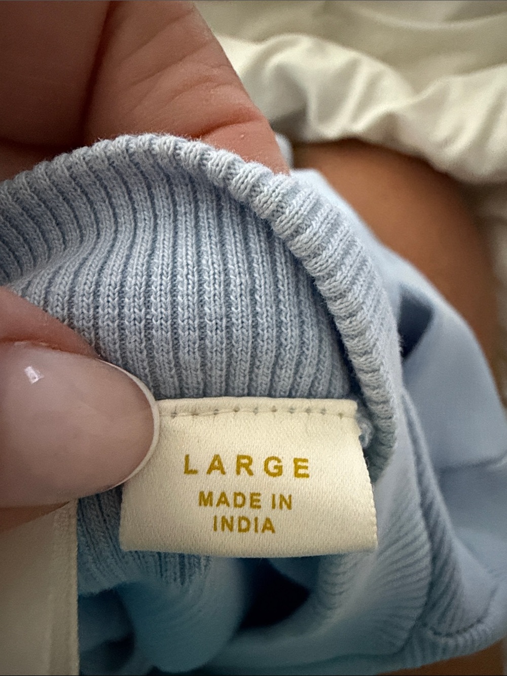 Anthropologie Pale Blue Ribbed Short Sleeve Tee - Picture 4 of 4